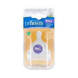 DR. BROWN´S Tétines Base Large Silicium Ronde Taille 4 +9m (Lot de 2)