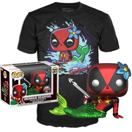 FUNKO Set figurine POP & Tee Marvel Deadpool Mermaid Exclusive