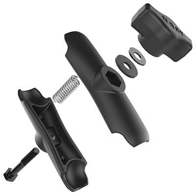 RAM Mounts RAM-B-201U Bras double articulation moyen, technologie à ressort pour ajustement infini, connexion boule 1" B
