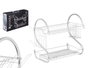 Kinvara Escurreplato 2 étages chromé blanc 40x11x26 cm métal et plastique (Set de 6)