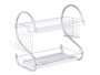 Kinvara Escurreplato 2 étages chromé blanc 40x11x26 cm métal et plastique (Set de 6)