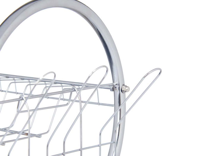 Kinvara Escurreplato 2 étages chromé blanc 40x11x26 cm métal et plastique (Set de 6)