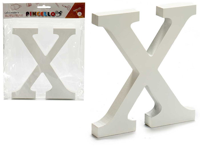 Pincello Lettre X en bois blanc 1,8 x 15 cm (Set de 12) Pincello Lettre X en bois blanc 1,8 x 15 cm (Set de 12)