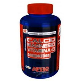 MEGA PLUS Calcio + Magnesio + Vitamine D Competition 60 Comprimés, Complément Alimentaire Calcium, Magnésium, Vitamine D3 Absorption Osseuse