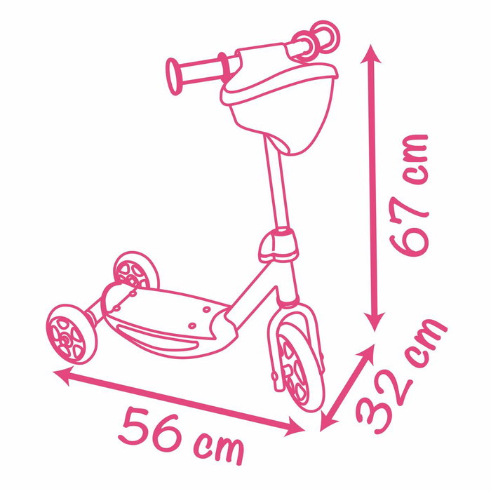 Smoby Patinette Corolle 3 roues Rose