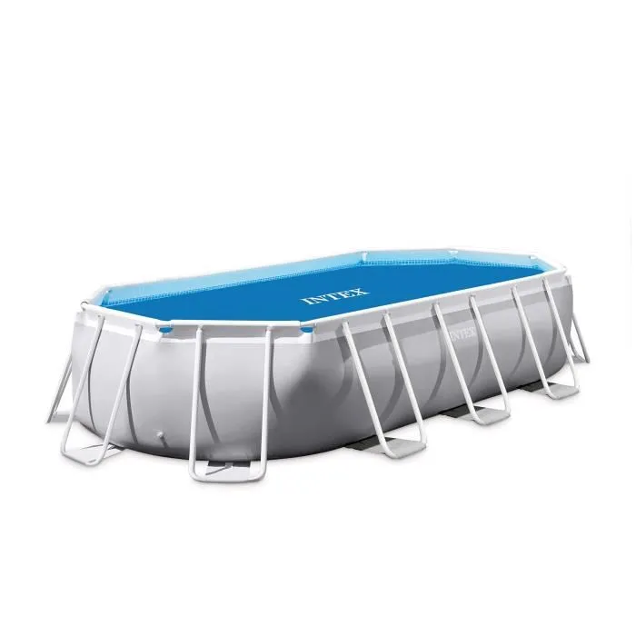 Intex Bâche à bulles pour piscine ovale 4 m x 2 m - Bleu - 120 microns - Modèle UTF00148 - Chauffage optimisé, garantie 2 ans