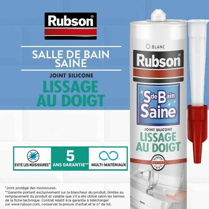 Rubson Mastic sanitaire silicone blanc 280ml