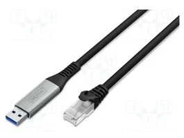 DIGITUS Adaptateur USB 3.2 Gen 1 vers RJ45 Cat 6a, 3m, Noir