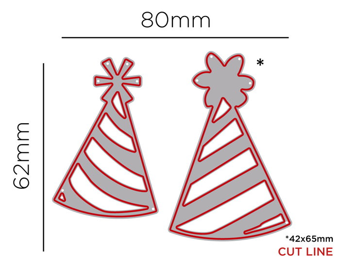 Misskuty Lot de 2 emporte-pièces fins ZAG Chapeaux de fête