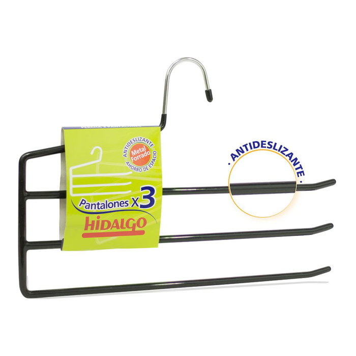 Hidalgo Percha antideslizante à 3 étages pour pantalons, bleu Hidalgo Percha antideslizante à 3 étages pour pantalons, bleu