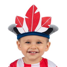 My Other Me - Déguisement Bébé Indien avec Plume (Penacho) Taille Unique - Pour 1 à 2 Ans (24 Mois) - Rouge