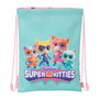 Sac à dos serré par des ficelles SuperKitties Rose Turquoise 26 x 34 x 1 cm