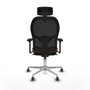 Piqueras y Crespo Chaise de Bureau avec Appui-tête Jorquera 3D086G2 Marron Noir