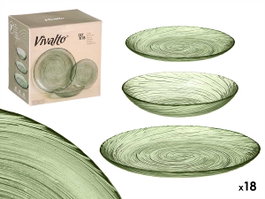 VIVALTO Vaisselle en Verre 18 Pièces Verte
