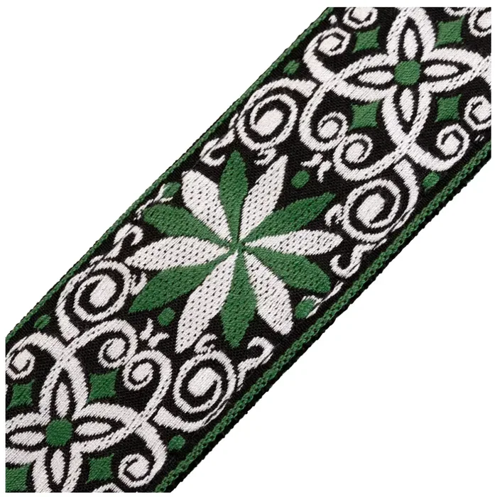 LEVYS Correa Hootenanny Series Poly Jacquard 2" Floral Vert et Blanc LEVYS Correa Hootenanny Series Poly Jacquard 2" Floral Vert et Blanc