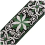 LEVYS Correa Hootenanny Series Poly Jacquard 2" Floral Vert et Blanc