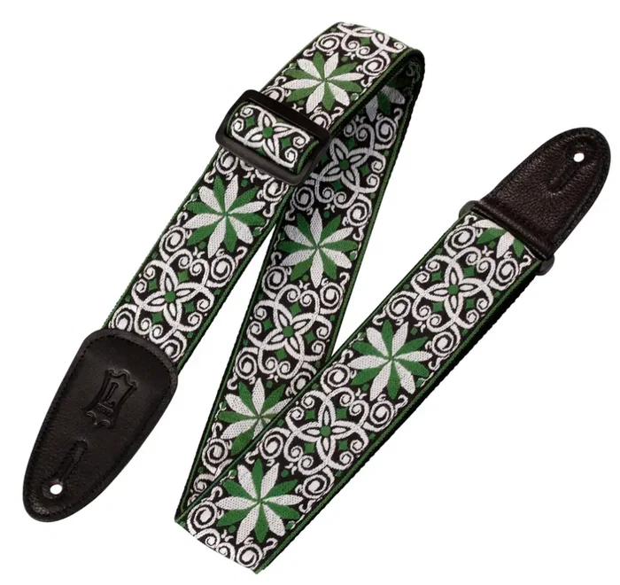 LEVYS Correa Hootenanny Series Poly Jacquard 2" Floral Vert et Blanc LEVYS Correa Hootenanny Series Poly Jacquard 2" Floral Vert et Blanc