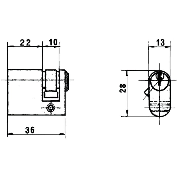 LINCE Cylindre Ovale 1/2 Laitonné 0580/27 mm LINCE Cylindre Ovale 1/2 Laitonné 0580/27 mm