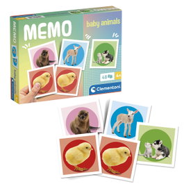 Clementoni Memo Pocket Baby Animales 18315 – Jeu de mémoire avec 48 fiches, dès 3 ans