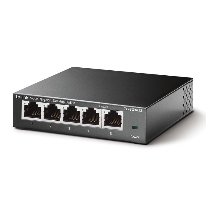 TP-Link TL-SG105S Switch de bureau 5 ports Gigabit 10/100/1000 Mbps, Plug and Play, Ethernet TP-Link TL-SG105S Switch de bureau 5 ports Gigabit 10/100/1000 Mbps, Plug and Play, Ethernet
