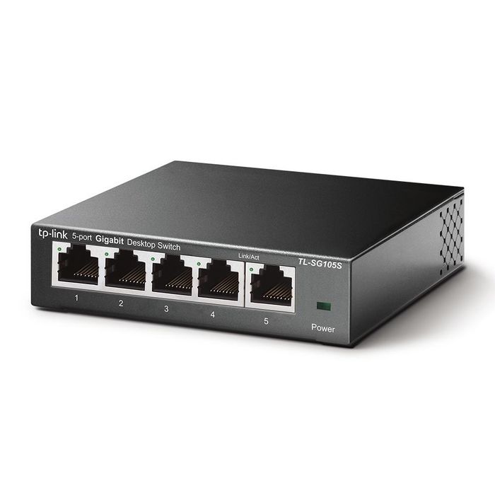 TP-Link TL-SG105S - Commutateur réseau Gigabit 5 ports, économique en énergie, Plug and Play, acier, montable bureau/mur TP-Link TL-SG105S - Commutateur réseau Gigabit 5 ports, économique en énergie, Plug and Play, acier, montable bureau/mur