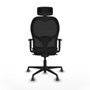 Piqueras y Crespo Chaise de Bureau avec Appui-tête Jorquera 1D036G2 Noir Brun foncé