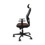 Piqueras y Crespo Chaise de Bureau avec Appui-tête Jorquera 1D036G2 Noir Brun foncé