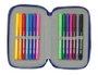 ATCO. Plumier triple avec 37 pièces, dimensions 12,5x19,5x5,5 cm, pour enfant à partir de 3 ans