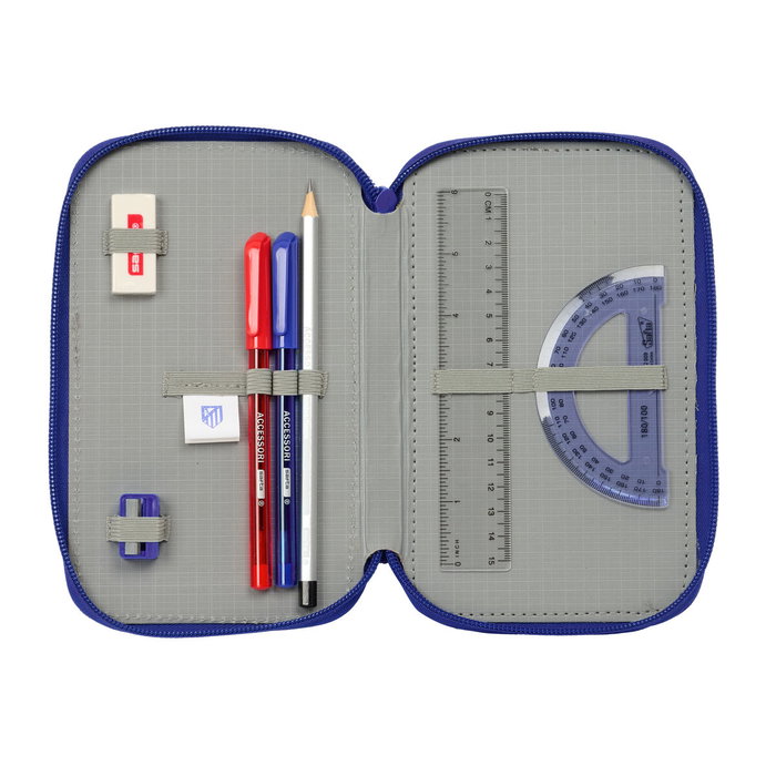 Pochette à crayons triple Atlético Madrid Bleu Blanc Rouge 12,5 x 19,5 x 5,5 cm 37 Pièces Pochette à crayons triple Atlético Madrid Bleu Blanc Rouge 12,5 x 19,5 x 5,5 cm 37 Pièces
