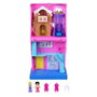 Mattel Polly Pocket Boutique de Bonbons - Jeu Pollyville avec 2 Poupées, Machine à Pop-corn et 3 Étages - HNB03 - Jouet pour Enfants à partir de 4 Ans