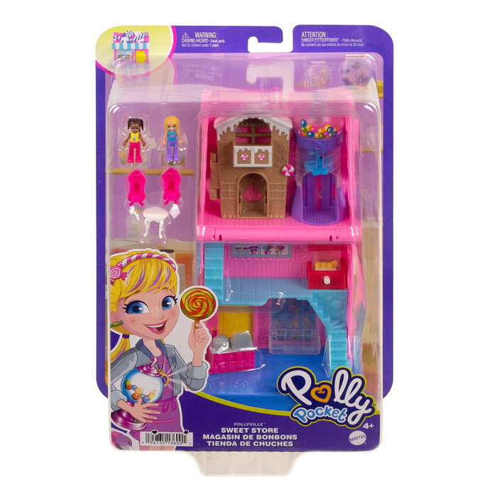 Mattel Polly Pocket Boutique de Bonbons - Jeu Pollyville avec 2 Poupées, Machine à Pop-corn et 3 Étages - HNB03 - Jouet pour Enfants à partir de 4 Ans Mattel Polly Pocket Boutique de Bonbons - Jeu Pollyville avec 2 Poupées, Machine à Pop-corn et 3 Étages - HNB03 - Jouet pour Enfants à partir de 4 Ans