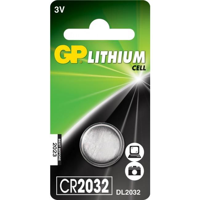 GP Pile Bouton Lithium CR2032 - 1 pièce - Haute puissance pour calculatrices, jouets, systèmes d'entrée sans clé