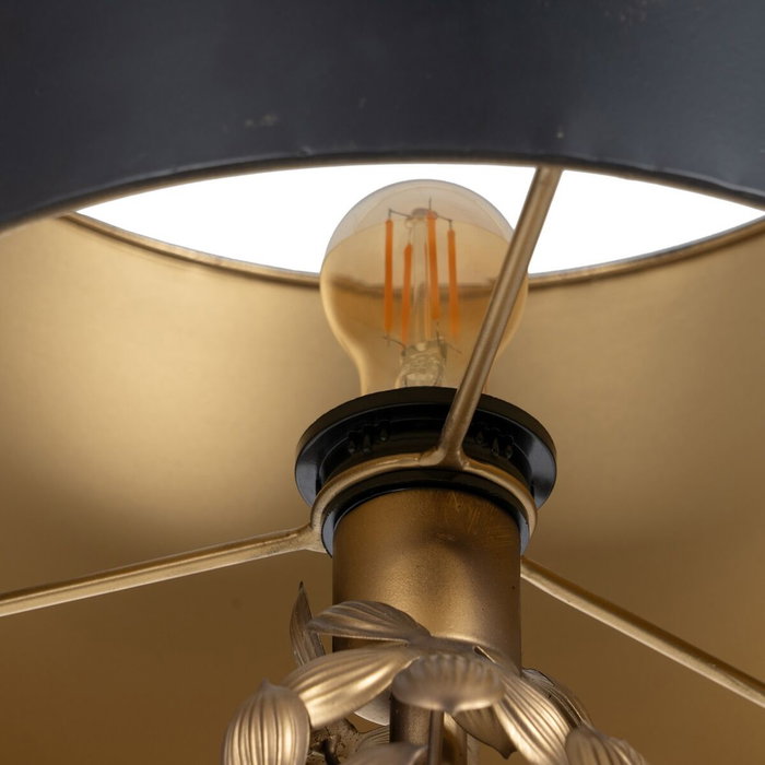 BigBuy Home Lampadaire Noir Doré 30 x 30 x 168 cm