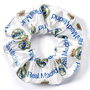 THE CARAT SHOP Élastique à cheveux Real Madrid en polyester avec logo, design bleu et jaune, élastique caoutchouc, licence officielle