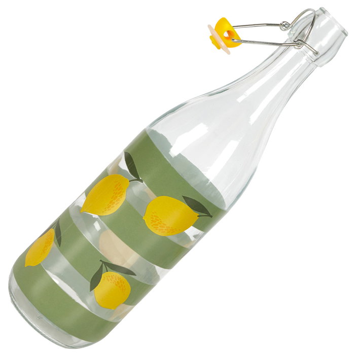 Home Deco Factory Bouteille en verre 1 L Citrons Bain de Soleil