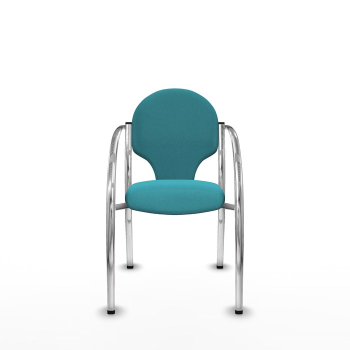 Silla Hellín tapizada con Tela color Turquesa. Brazos fijos Silla Hellín tapizada con Tela color Turquesa. Brazos fijos