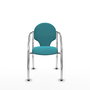 Silla Hellín tapizada con Tela color Turquesa. Brazos fijos