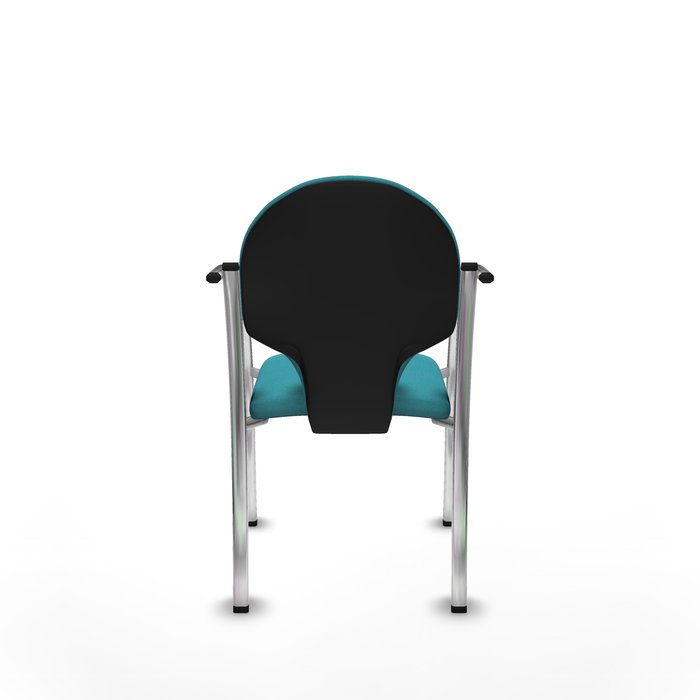 Silla Hellín tapizada con Tela color Turquesa. Brazos fijos Silla Hellín tapizada con Tela color Turquesa. Brazos fijos