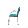 Silla Hellín tapizada con Tela color Turquesa. Brazos fijos