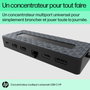 HP Concentrateur multiport universel USB-C avec 7 ports, HDMI 2.0, DisplayPort et câble passthrough pour PC et écrans 4K