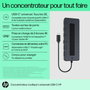 HP Concentrateur multiport universel USB-C avec 7 ports, HDMI 2.0, DisplayPort et câble passthrough pour PC et écrans 4K