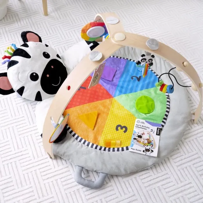 Baby Einstein Tapis d'éveil avec arche de jeu en bois Zen le Zèbre, 10+ jouets multisensoriels, miroir, STEAM, musique, coussin soutien ventre, cadeau bébé 0 mois et plus Baby Einstein Tapis d'éveil avec arche de jeu en bois Zen le Zèbre, 10+ jouets multisensoriels, miroir, STEAM, musique, coussin soutien ventre, cadeau bébé 0 mois et plus