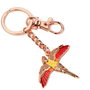 THE CARAT SHOP - Porte-clés Fawkes Harry Potter en alliage de zinc plaqué or rose avec détails colorés - Environ 4 cm