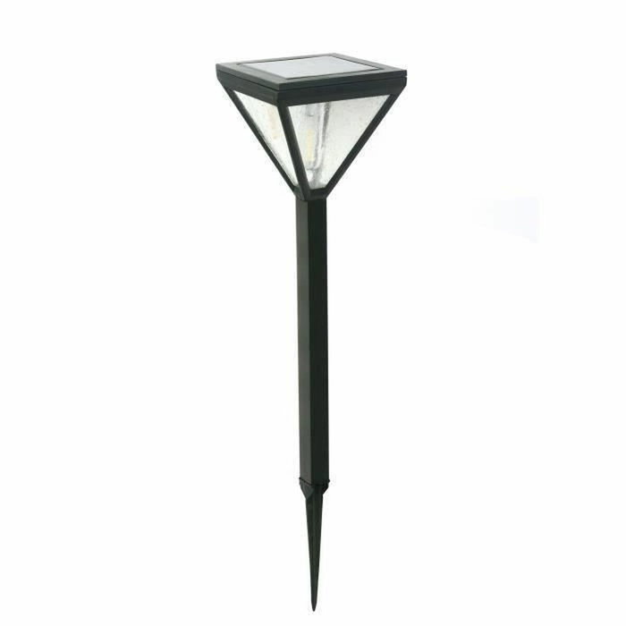 Galix Lanterne solaire inox verre perlé noir 25 lumens blanc chaud Galix Lanterne solaire inox verre perlé noir 25 lumens blanc chaud