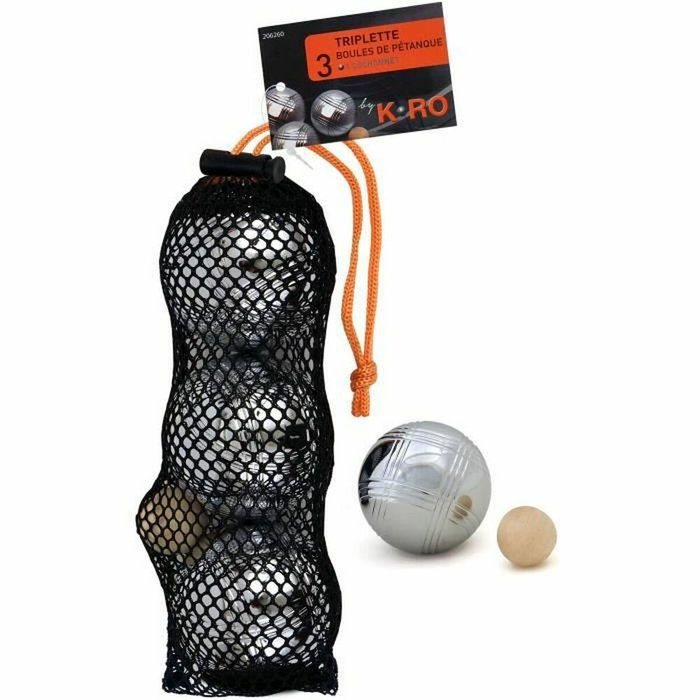 K-RO Triplette de pétanque K-RO - 3 boules acier chrome
