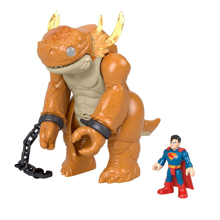 Imaginext - DC Super Friends Superman vs Kaiju, Figurine de Combat avec Lumière et Son, Action et Chaînes, Licence DC Comics (Réf. Jdl07, Mattel)