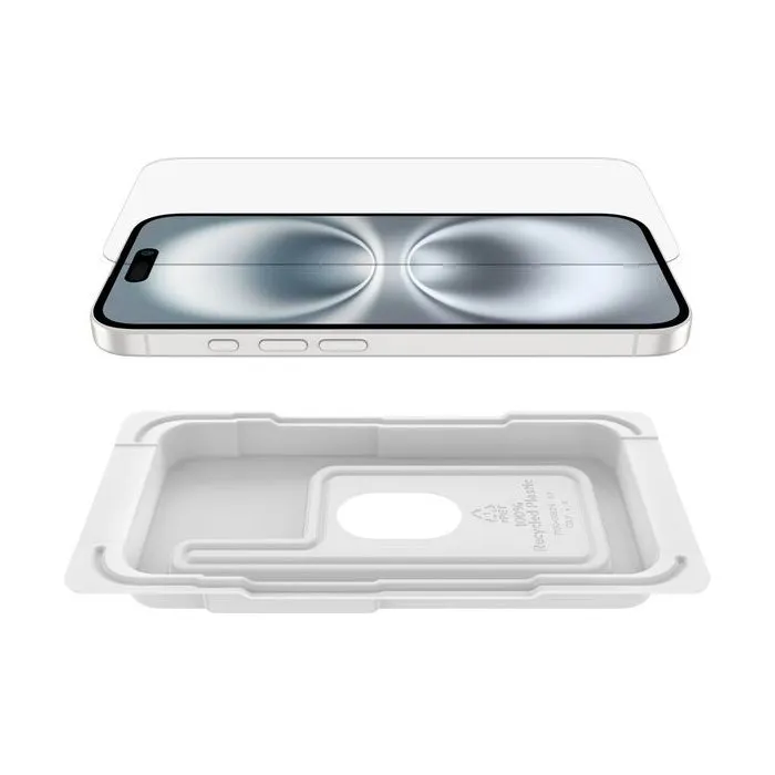 Belkin Protection d'écran UltraGlass antimicrobien pour iPhone 16 / 15 / 14 Pro - Verre trempé haute résistance et clarté parfaite