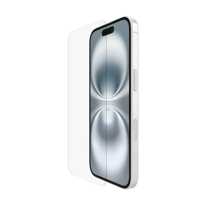 Belkin Protection d'écran UltraGlass antimicrobien pour iPhone 16 / 15 / 14 Pro - Verre trempé haute résistance et clarté parfaite