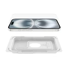 Belkin Protection d'écran UltraGlass antimicrobien pour iPhone 16 / 15 / 14 Pro - Verre trempé haute résistance et clarté parfaite