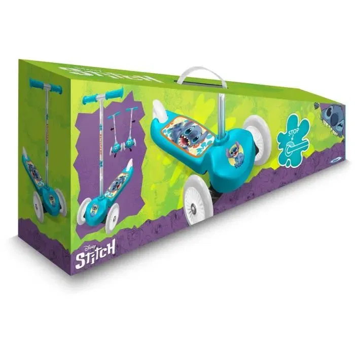 Disney Stitch - Trottinette 3 roues Steering pour enfants à partir de 3 ans, plateau antidérapant, roues ABEC 5 et frein arrière Disney Stitch - Trottinette 3 roues Steering pour enfants à partir de 3 ans, plateau antidérapant, roues ABEC 5 et frein arrière